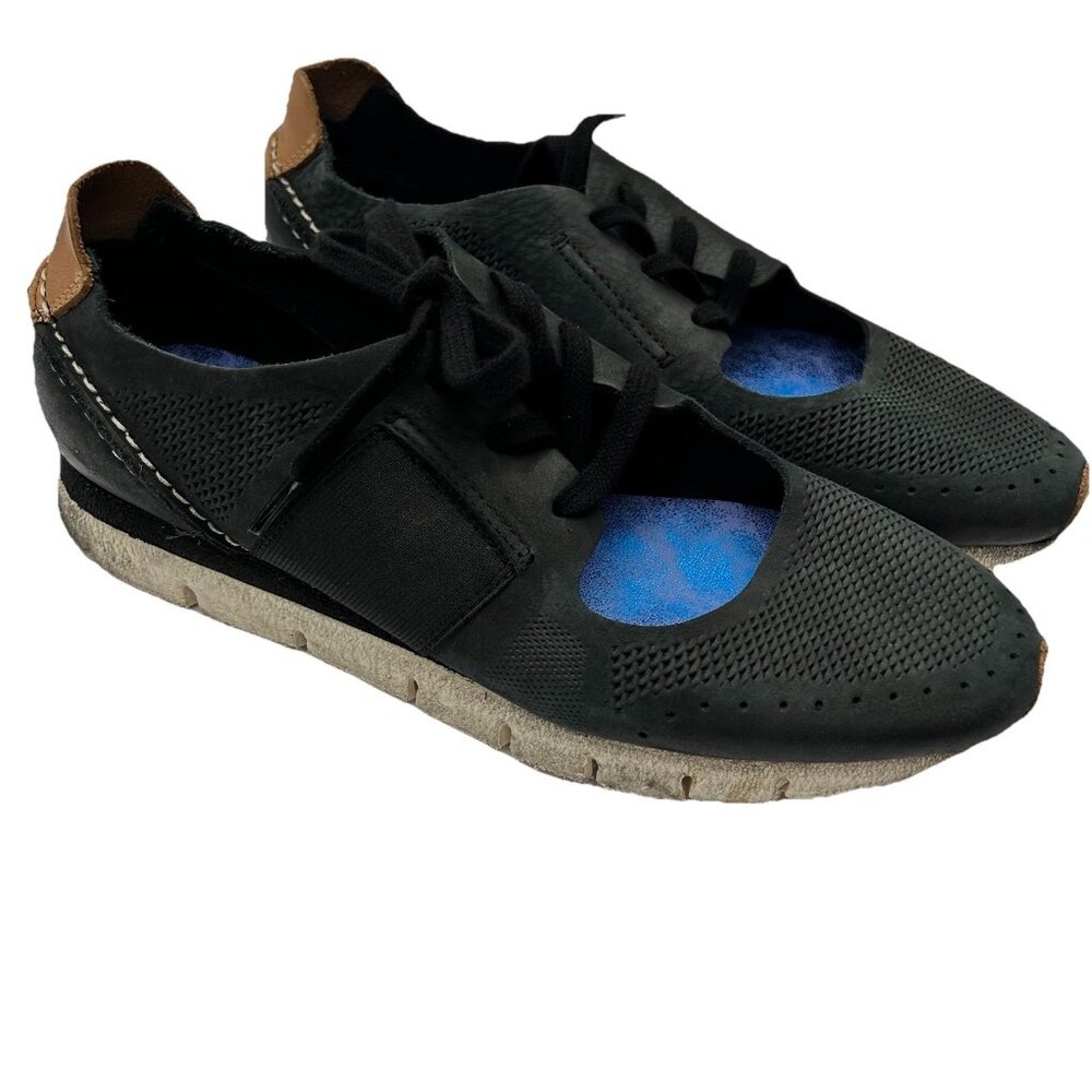 OTBT Stardust Sneaker Leather Black Womens Size 10M Athletic Shoes Lace-up - Picture 1 of 11